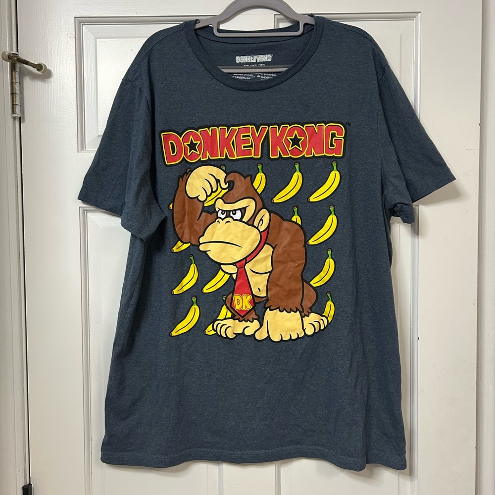 Donkey Kong Printed Tee - Charcoal with White Logo